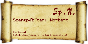 Szentpétery Norbert névjegykártya